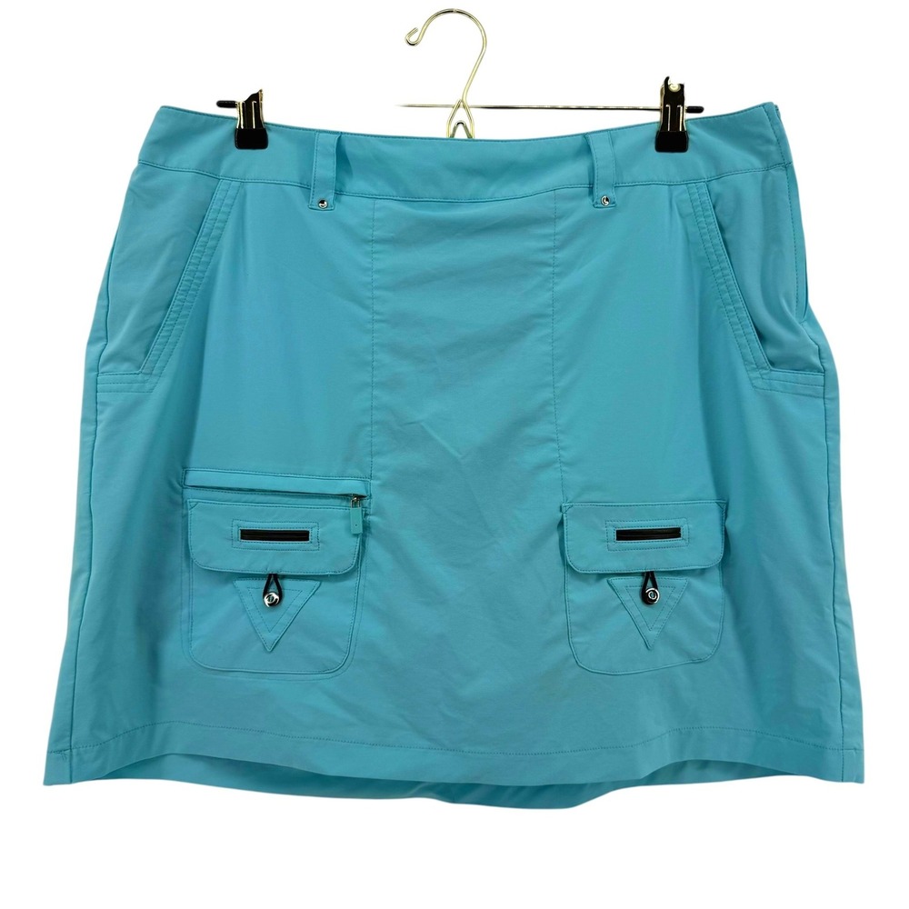 Jamie Sadock Womens‎ Golf Skort Light Blue Multi-Pocket Active Skirt Size 16